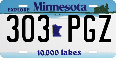 MN license plate 303PGZ