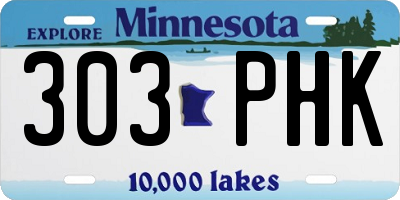 MN license plate 303PHK