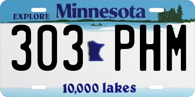 MN license plate 303PHM