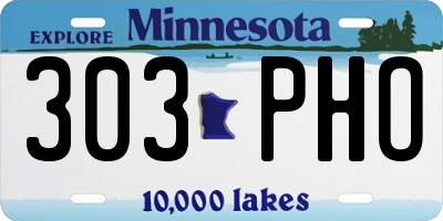 MN license plate 303PHO