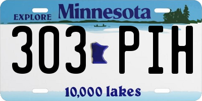 MN license plate 303PIH