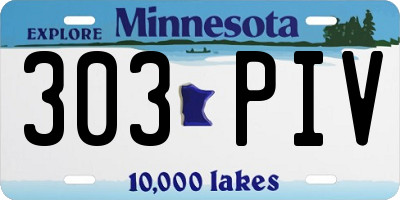 MN license plate 303PIV
