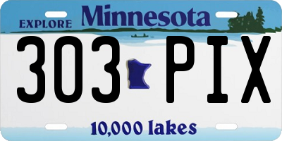 MN license plate 303PIX