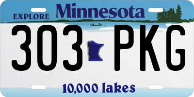 MN license plate 303PKG