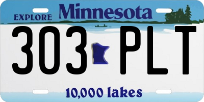 MN license plate 303PLT