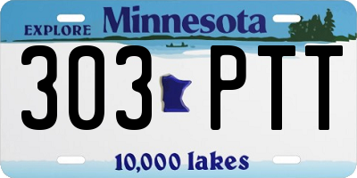MN license plate 303PTT