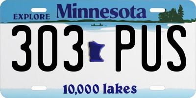 MN license plate 303PUS