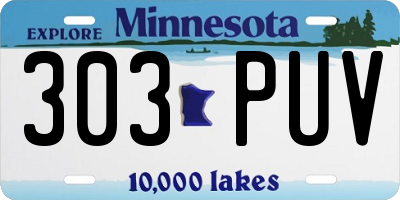 MN license plate 303PUV