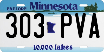 MN license plate 303PVA
