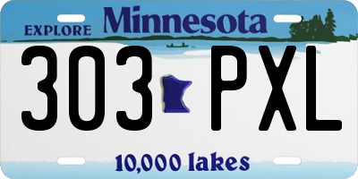 MN license plate 303PXL