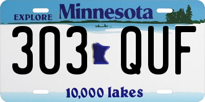 MN license plate 303QUF