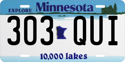 MN license plate 303QUI