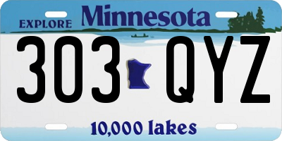 MN license plate 303QYZ
