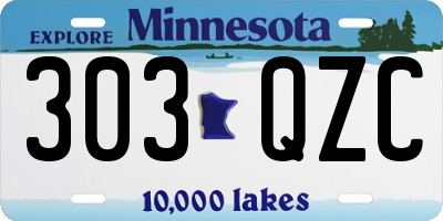 MN license plate 303QZC