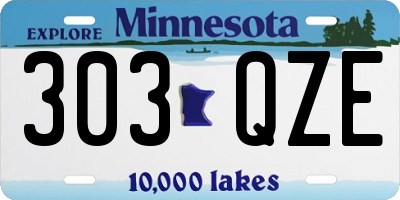 MN license plate 303QZE