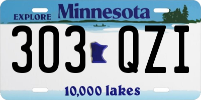 MN license plate 303QZI