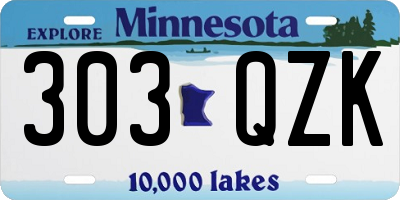 MN license plate 303QZK