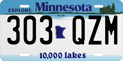 MN license plate 303QZM