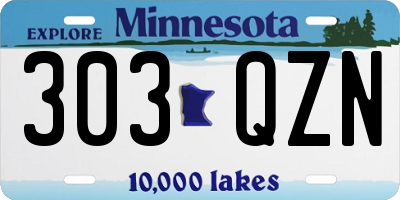 MN license plate 303QZN