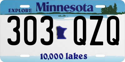 MN license plate 303QZQ