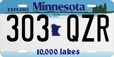 MN license plate 303QZR
