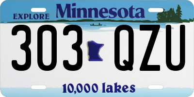MN license plate 303QZU