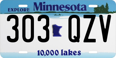 MN license plate 303QZV