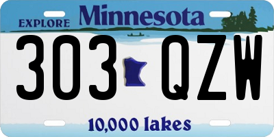 MN license plate 303QZW