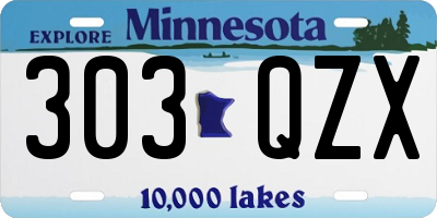 MN license plate 303QZX