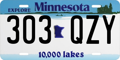 MN license plate 303QZY