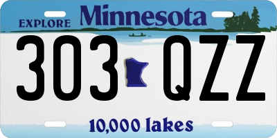 MN license plate 303QZZ