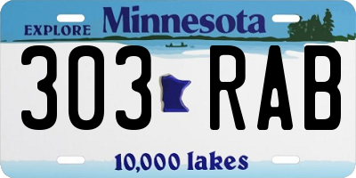MN license plate 303RAB