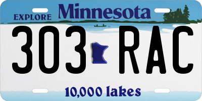 MN license plate 303RAC