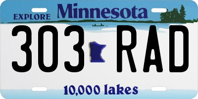 MN license plate 303RAD