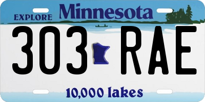 MN license plate 303RAE