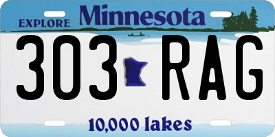 MN license plate 303RAG