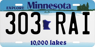 MN license plate 303RAI