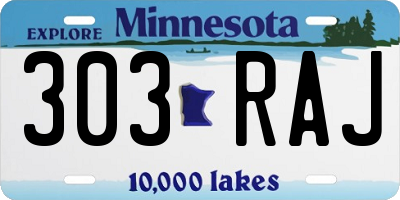 MN license plate 303RAJ