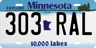 MN license plate 303RAL