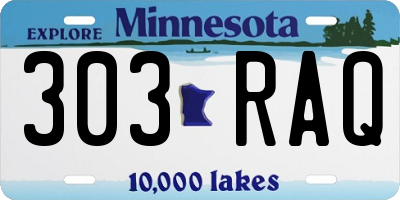 MN license plate 303RAQ