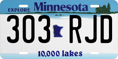 MN license plate 303RJD
