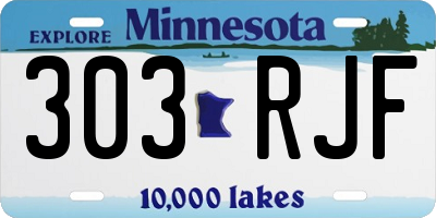 MN license plate 303RJF