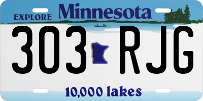 MN license plate 303RJG