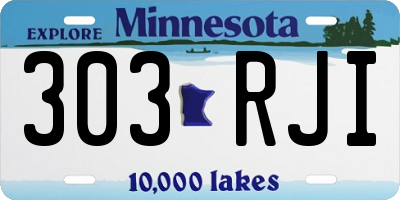 MN license plate 303RJI