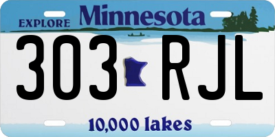 MN license plate 303RJL