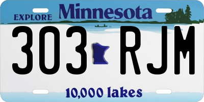 MN license plate 303RJM