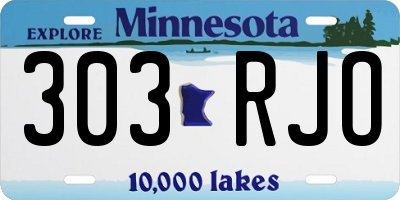 MN license plate 303RJO