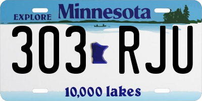 MN license plate 303RJU