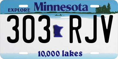 MN license plate 303RJV