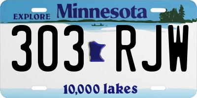 MN license plate 303RJW
